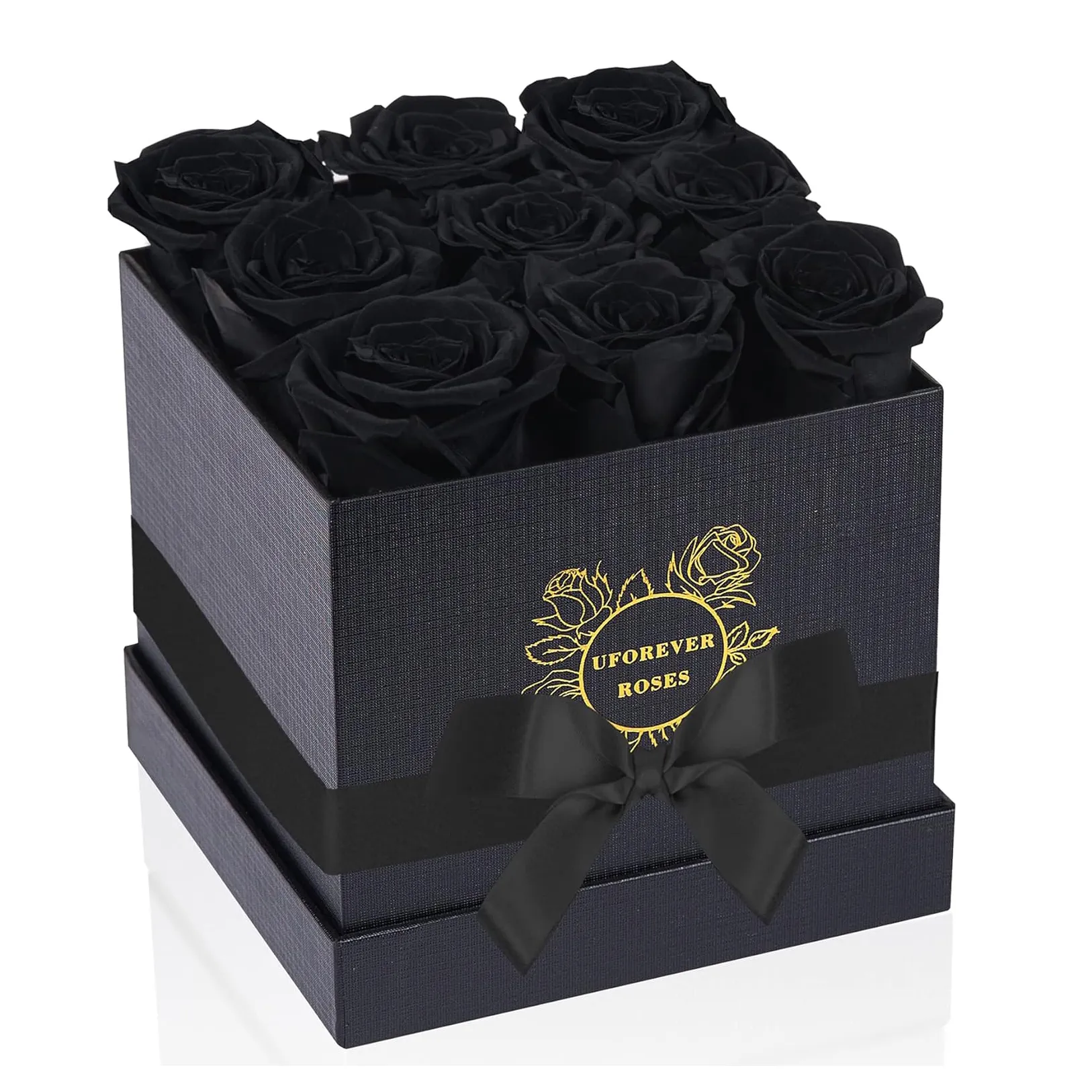 블랙 스퀘어 고급 남성 생일 선물 장식 골판지 에코 꽃 포장 종이 상자 나는 당신을 사랑합니다 꽃 상자