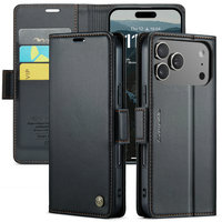 Étui portefeuille CaseMe de qualité avec protection RFID pour cartes de crédit, en cuir PU à fermeture magnétique automatique pour iPhone 18 Pro Max et iPhone 17