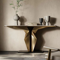 Table d'entrée créative en panneau de roche de luxe léger italien, meuble d'entrée moderne et simple