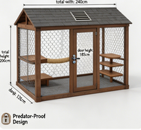 Grande enclos extérieur moderne pour chat, en bois écologique, avec plateformes multi-niveaux, résistant aux intempéries, pour jardin et cour arrière, accès facile