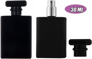 Wholesale 30ml 50 ml 75ml 100ml <b>Empty</b> Luxury Flat Square <b>Spray</b> Fragrance Parfum <b>Bottle</b> Black Refillable Perfume Glass <b>Bottle</b> - Product Image 2