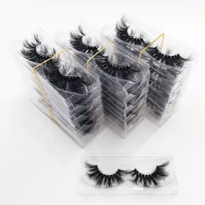 Wholesale 30 Pairs Clear Band Mink Eyelash Natural Eyelashes Packaging In Tray 3D Mink Lashes