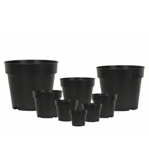 Venda quente Preto Vasos De Plantas Vasos De Flores Estilo Clássico Walmart Vasos De Plantador De Plástico Para Decorações De Jardim