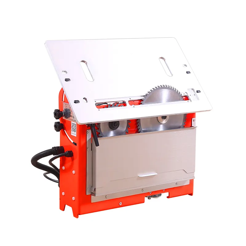 Низкая цена, двойная пила, 90 и 45 углов, компактная 2 в 1, точная беспыльная настольная циркулярная пила по дереву, машина для резки дерева