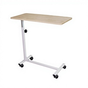 Carrello Medico Ortopedico Pieghevole in Legno per Comodino Ospedaliero con Altezza Regolabile e Capacità di 18 kg - Product Image 1