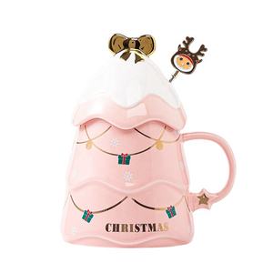 Tasse de noël en céramique 500ml, tasse cadeau, tasse à café créative, tasse de noël avec couvercle <span class=keywords><strong>et</strong></span> barre de mélange - Product Image 1