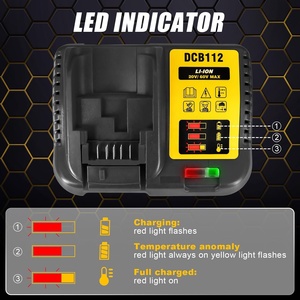 <span class=keywords><strong>Chargeur</strong></span> <span class=keywords><strong>DCB112</strong></span> de remplacement pour <span class=keywords><strong>chargeur</strong></span> de batterie Dewat 12v/20v Compatible avec la batterie Dewat 12v/20v Max DCB200 DCB120 DCB606 - Product Image 5