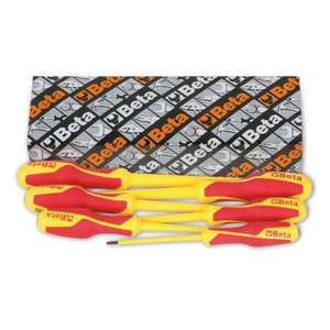 BETA - 012740751 Juego de 6 destornilladores para tornillos ranurados sin cabeza 1000V - EAN 8014230646398 1000V DESTORNILLADORES AISLADOS - Product Image 1
