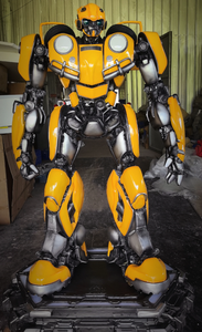 Estatua de Robot de Dibujos Animados Amarillo Grande, Figura de Resina Pintada a Mano para Decoración de Centros Comerciales y Parques Temáticos con Luz LED, Tamaño Personalizado, Tamaño Real - Product Image 2