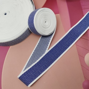 Sangles en jacquard à carreaux pour vêtements, en nylon durable, élastiques et ajustables, avec logo personnalisé, en spandex et nylon extensible - Product Image 5