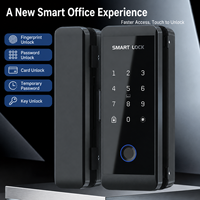 Serrure de porte en verre intelligente TTLock, mot de passe, sans clé, sans perçage, déverrouillage par application Bluetooth pour bureau, hôtel