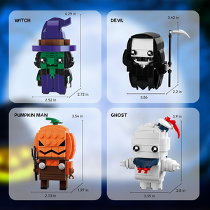 CAYI 2026 Halloween <span class=keywords><strong>Brick</strong></span> Heads Baustein-Sets Halloween-Dekoration Geistertod Baustein Kompatibles Halloween-Spielzeug - Product Image 5
