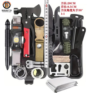 Kit d'outils de survie 22,5x12,5x5,5cm, équipement d'urgence multifonctionnel pour le camping, la randonnée et les secours - Product Image 1