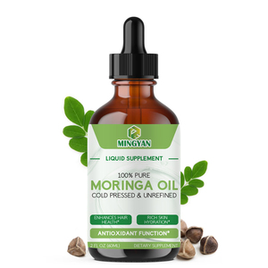 Huile de Moringa 100% pure pressée à froid, complément naturel pour l'hydratation de la peau, la croissance des cheveux, anti-âge, antioxydant et traitement de l'acné - Product Image 1