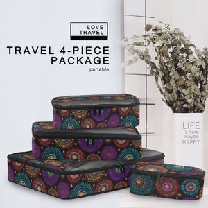 Ensemble de 6 cubes de rangement compressibles en maille imperméable avec motif de points aborigènes australiens - Product Image 4