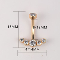 Vente en gros de bijoux de piercing pour femmes de haute qualité et personnalisés, anneau de nombril en acier inoxydable oxydé à filetage interne