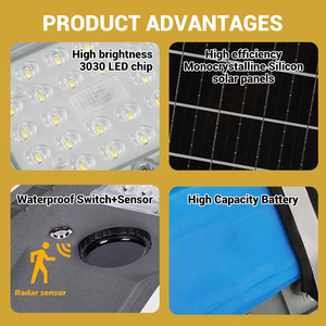 <span class=keywords><strong>ไฟ</strong></span>ถนนโซลาร์เซลล์แบบรวมทุกอย่างในหนึ่งเดียว ความสว่างสูง ABS สำหรับสวนภายนอกอาคาร 60w 120w <span class=keywords><strong>180w</strong></span> กันน้ำ Ip65 - Product Image 3