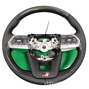 Carbon Fiber Steering <b>Wheel</b> 3 <b>Spokes</b> Sports Style For Toyota Land Cruiser Prado LC300 LC250 Black - Product Image 1