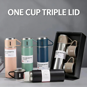 Ensemble cadeau de bouteille d'eau isotherme à double paroi en acier inoxydable de 500 ml, portable pour les boissons chaudes et froides - Product Image 2