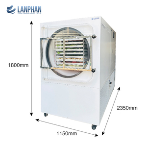 Lyophilisateur industriel compact, capacité de 60 à 70 kg par lot, 9 étagères, 18 plateaux, chambre de séchage et chambre de récupération d'eau isolées - Product Image 5