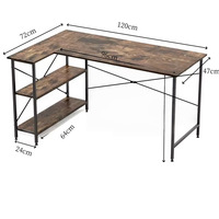 Bureau d'angle moderne de haute qualité et durable avec rangement pour usage domestique, mobilier de bureau en bois pour chambre et e-sport