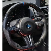 Volant modifié en cuir et fibre de carbone noir pour BMW F10 F15 F30 F32 F20 F80 E92, compatible avec E90 E60