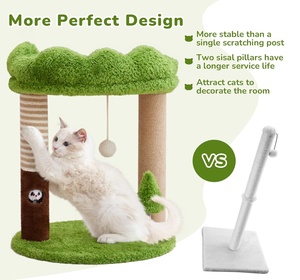 2026 Pohon Kucing Kayu Mewah Terlaris Bentuk Rumput Hijau Pohon Kucing Kayu Solid Penangkap Kucing - Product Image 2
