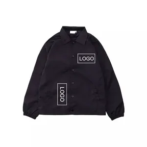 Low MOQ Custom Logo Nylon Blank Coaches Jacket Men