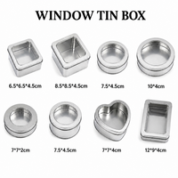 Boîte à biscuits personnalisée avec logo, fenêtre transparente, vente en gros, étiquette privée, boîtes métalliques à couvercle transparent pour l'emballage de gâteaux et de chocolats