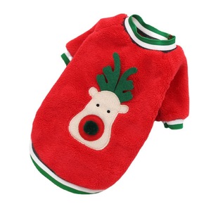 Gugou <b>Christmas</b> Pet <b>Outfit</b> Coral Fleece Dog <b>Cat</b> Two-legged Suit Holiday Clothing Winter Apparel - Product Image 3