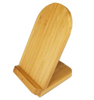 Support de recharge sans fil universel 10W pour téléphone de bureau Support de chargeur sans fil pliable en bois et bambou avec logo LED personnalisé