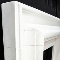 Cheminée décorative moderne en marbre blanc, modèle sculpté à 3 côtés, pour villa, gaz naturel, directement de l'usine