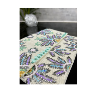 Pochette de créateur à fleurs pour femme Sac à main élégant et écologique à boutons perlés pour les mariages, les banquets et les soirées. - Product Image 2