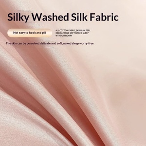 Parure de lit de luxe haut de gamme quatre pièces en soie glacée lavée, soyeuse et lisse, pour l'été, avec housse de couette imprimée - Product Image 4