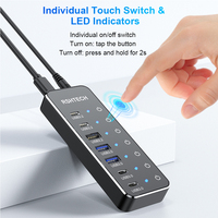 Hub USB 7-en-1 pour Ordinateur, Adaptateur Multi-Ports Type C, Station d'Accueil Portable, Station d'Extension 7-en-1