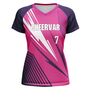 Maglie da pallavolo personalizzate con scollo a V, abbigliamento da pallavolo resistente per donna - Product Image 1