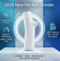 Nouveau Coupe-Ongles Super Silencieux pour Chien 360° 2026 °   Lampes LED à luminosité variable 11 000 tr/min, faible niveau sonore 40 dB, pour chiens et chats de petite, moyenne et grande taille