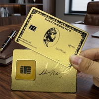 Cartes de visite professionnelles en métal NFC en acier inoxydable plaqué or sur mesure de luxe pour le réseautage numérique des contacts professionnels, cadeaux VIP de marque