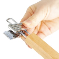 YIKAI Cintre pour jupe en jean recyclé naturel avec clips, crochet antirouille pour pantalon