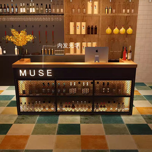 Quầy thu tiền kiểu công nghiệp quầy bar bàn tiệc nướng tiếp tân nhà hàng quầy phục vụ góc nhỏ - Product Image 5