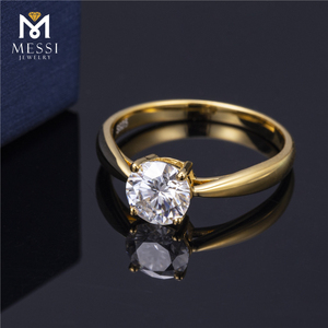 Bague Messi Jewelry MSR-371 en platine et or, forme ronde, avec diamant de laboratoire - Product Image 1