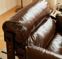 Fauteuil individuel Jersey Island en bois massif, petit fauteuil de loisirs pour salon, appartement locatif, balcon, mobilier de maison