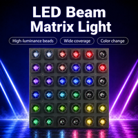 36PCS*8W RGBW LED Beam Matrix Light 3 °   Projecteur d'effet auxiliaire de scène à angle de faisceau linéairement dimmable, IP20, contrôle DMX512