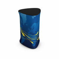 Comptoir promotionnel portable et pliable pour salon professionnel, table d'échantillonnage avec graphisme personnalisé, bureau de démonstration pop-up pour exposition