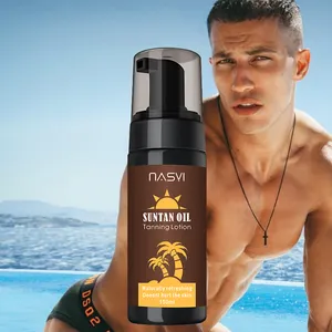 Mousse bronzante de marque privée crème bronzante pour le corps sans soleil couleur blé mélanine bronzant mousse autobronzante huile de bronzage