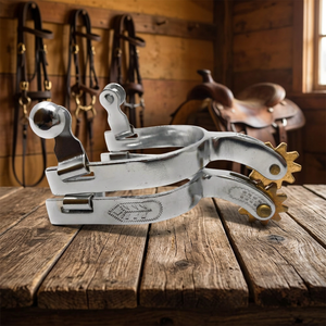 Espuelas de Acero Cromado Grabadas para Jóvenes / Espuelas Vaqueras Occidentales - Product Image 3