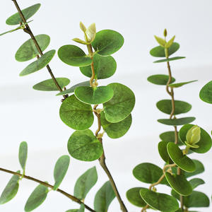 Plante verte artificielle de simulation, impression 3D, aspect film, arrangement floral d'eucalyptus, en caoutchouc souple PVC, hauteur 97 cm - Product Image 3
