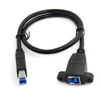 Câble d'extension d'imprimante USB 3.0 type B mâle à femelle avec câble de montage sur panneau à verrouillage par vis