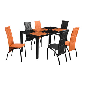 Tavolo da pranzo in vetro temperato sedia tavolo da pranzo e sedia Set ultima promozione 5 pz mobili per la <span class=keywords><strong>casa</strong></span> sala da pranzo moderna - Product Image 4