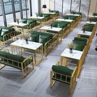 Canapé deux places en fer de style nordique, personnalisable pour les cafés et restaurants